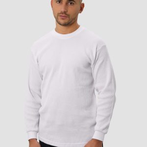 T-shirt ProClub Blanc Waffle Manches Longues