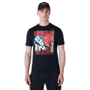 NBA Chicago Bulls Basketball Graphic Black T-Shirt