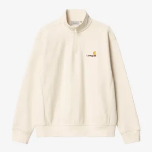 Sudadera Carhartt WIP Half Zip American Script Sweatshirt Natural