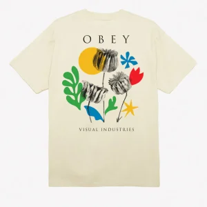 T-shirt crème Obey Flowers Papers Scissors