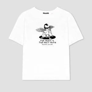 Washed Punk Angel White T-shirt