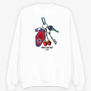 Organic Cotton What's Your Key White Sweatshirt