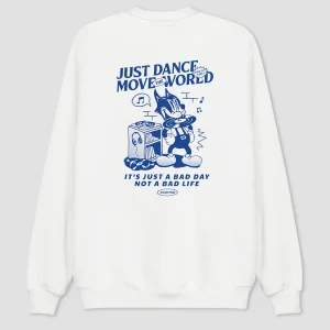 Sudadera Organic Cotton Just Dance Cat Music Blanc
