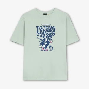 Washed Techno Lovers Club Apple Green T-shirt