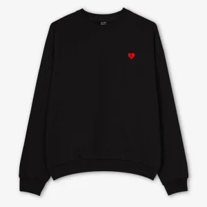 Washed Broken Heart Black Sweatshirt