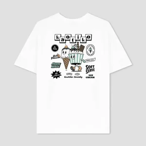 T-Shirt blanc crème glacée lavée