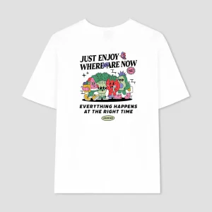 T-shirt blanc en coton biologique Just Enjoy