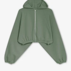 Sweatshirt Zipper Jacket Giulia Interlock Olive