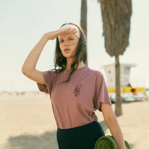 T-shirt bourgogne Washed Lotus