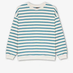 Sweat à rayures bleu/ ivoire