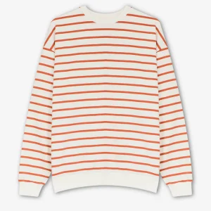 Sweatshirt rayé Marron / Ivoire