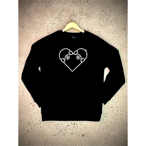 SWEATSHIRT NOIR - "COEUR DE SKATE" BLANC
