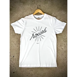 T-SHIRT BLANC - LOGO "ROUES" NOIR