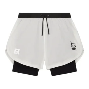 Act Running - BioRip Short 2 en 1 - blanc - Short running hommes