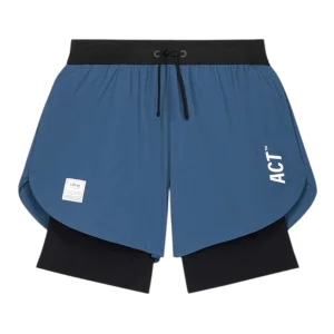 Act Running - BioRip Short 2 en 1 - bleu orage - Short running hommes