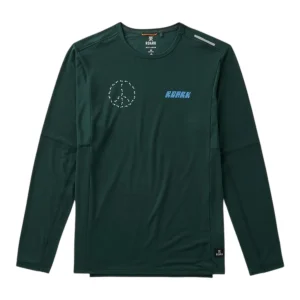 Roark Run Amok - Millcreek Merino Active Long Sleeve Tee - dark forest - teeshirt running hommes