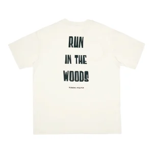 Peaufine Athletics - Wood T-shirt Run In The Woods - off white - Teeshirt Running Hommes