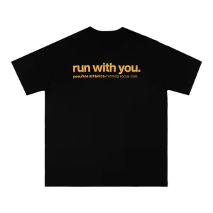 Peaufine Athletics - Wood T-shirt Running Social Club - black - Teeshirt Running Hommes