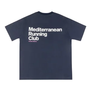 Peaufine Athletics - Oversize Organic T-shirt Mediterranean Running Club - navy - Teeshirt Hommes
