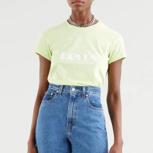 T-shirt Levi's The Perfect Circle Logo Shadow Citron vert