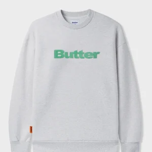 Sweat Butter Goods Chenille Applique Crew Ash Grey