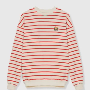 Sweatshirt Heart Rayures Rouge