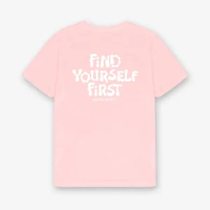 Tee-shirt Washed Find Yourself Pink