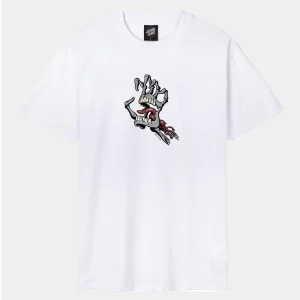 Tee-shirt Santa Cruz Bone Hand Cruz Front White